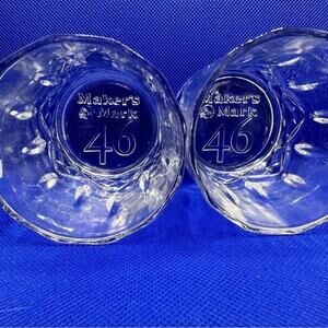 Elegant Maker's Mark Bourbon 46 Etched Whiskey Lowball Bar Clear Glass